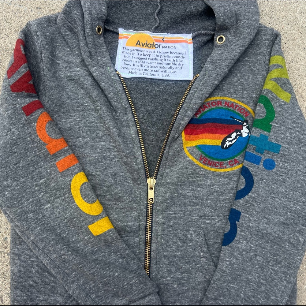 Aviator Nation Kids 4T gray hoodie - Picture 9 of 11